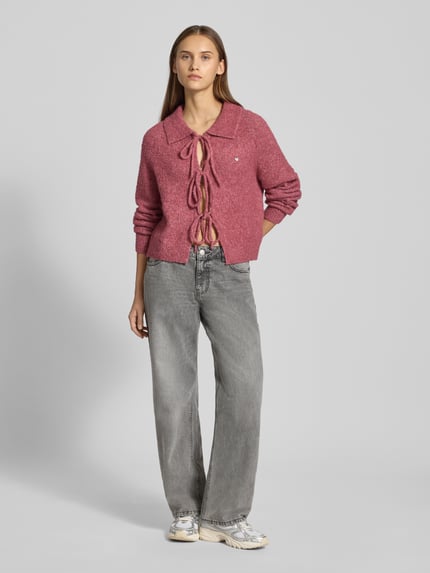 REVIEW Strickjacke mit Woll-Anteil Altrosa 1