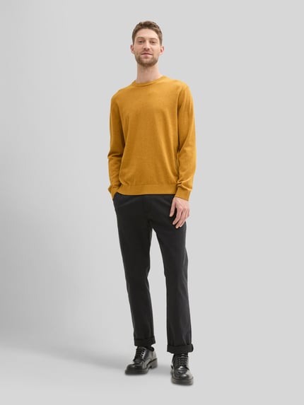Tom Tailor Regular Fit Pullover aus reiner Baumwolle Senf 1
