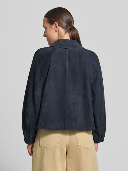 Weekend Max Mara Regular fit leren jack met raglanmouwen model 'ZUPPA' Donkerblauw - 5