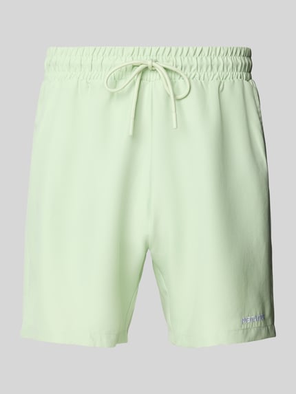 PEGADOR Badehose mit Label-Stitching Gruen 1