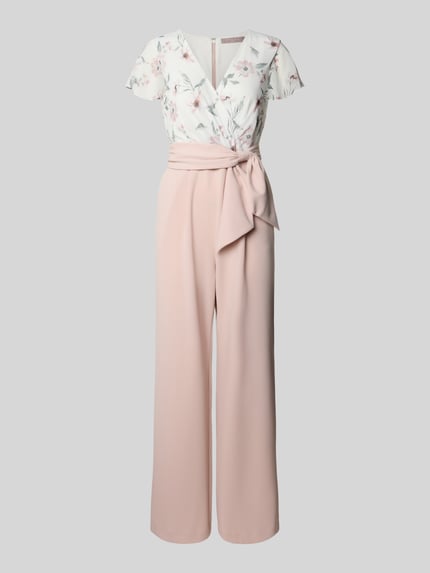 Christian Berg Cocktail Jumpsuit met V-hals Lichtroze - 2