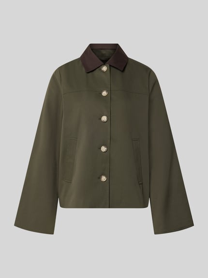 Produktfoto, olivgrüner Regular Fit Blouson mit Umlegekragen Modell 'CHELSEAPOPPY' von VERO MODA, Damen Bomberjacke, glatte Struktur