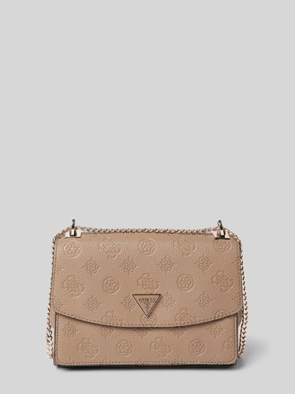GUESS Torba na ramię z fakturowanym wzorem z logo model ‘CRESIDIA’ Szarobrązowy 2