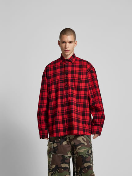 VETEMENTS Vrijetijdsoverhemd met labelprint Rood - 4