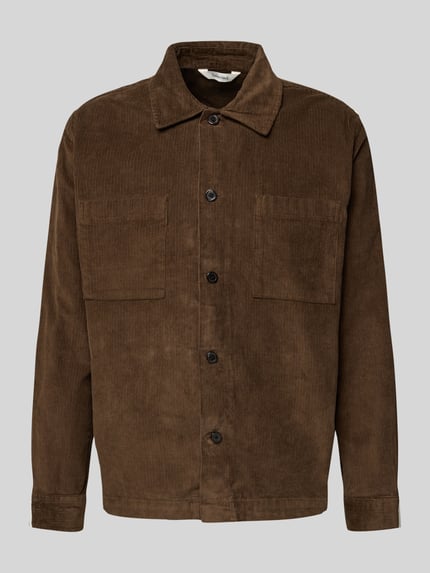 Selected Regular Fit Hemdjacke aus reiner Baumwolle Modell 'REGTATE' Dunkelbraun 2
