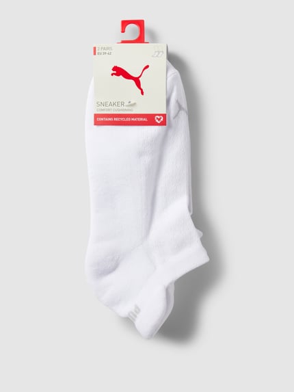 PUMA Sneakersocken mit Label-Details Modell 'Cushioned' im 2er-Pack Weiss 3