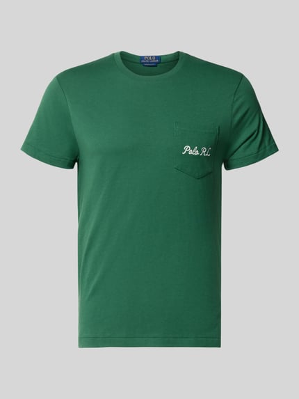 Polo Ralph Lauren Slim Fit T-Shirt aus reiner Baumwolle mit Polo Bear Motiv-Print Dunkelgruen 2