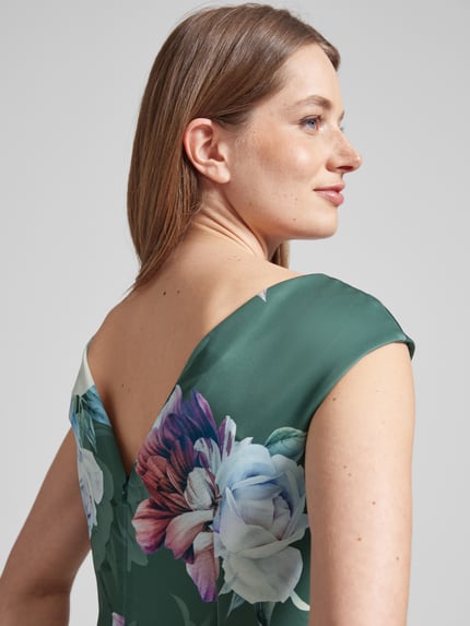 SWING Cocktailkleid mit floralem Muster Gruen 3