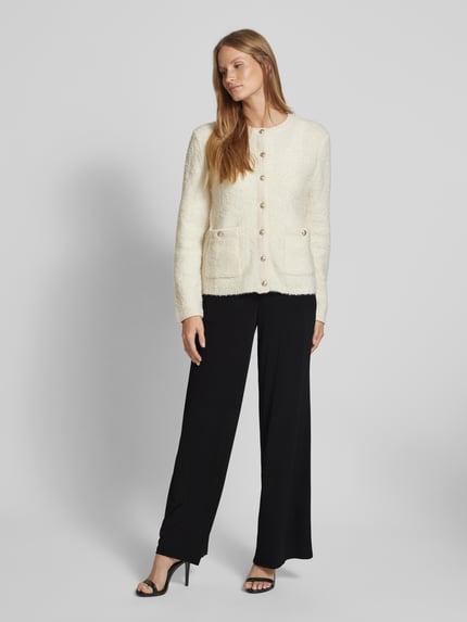 Vera Mont Straight leg stoffen broek met elastische band Zwart - 1