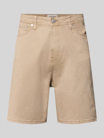 Produktfoto, Bermudas im 5-Pocket-Design Modell 'TONY ORIGINAL' von Jack & Jones aus reiner Baumwolle in Beige, Straight Fit, Knopf- und Reißverschluss