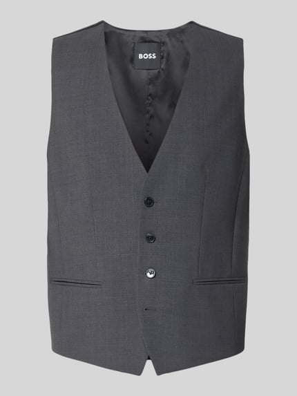 Kamizelka garniturowa o kroju regular fit z mieszanki żywej wełny Shop The Look MANNEQUINE