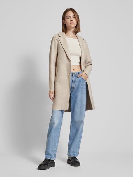 ONLY Lange jas met knoopsluiting, model 'CARRIE' Ecru - 1