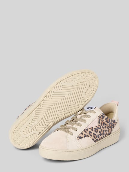 Tamaris low top sneakers met dierenprint Ecru - 4
