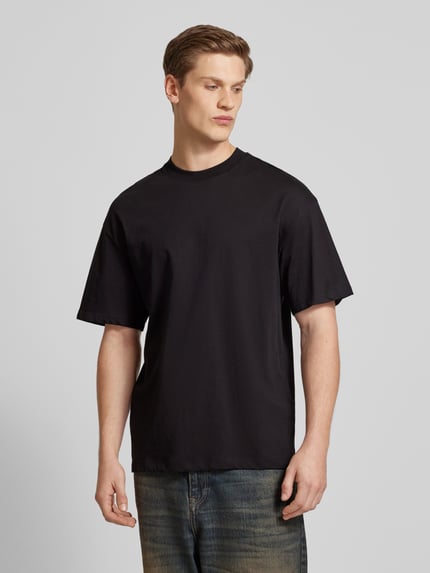 JACK & JONES T-Shirt mit geripptem Rundhalsausschnitt Modell 'BRADLEY' Black 4