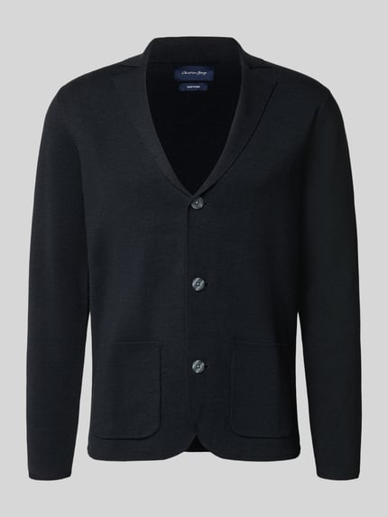 kardigan rozpinany o kroju regular fit z mieszanki wełny z kołnierzem z połami Shop The Look MANNEQUINE