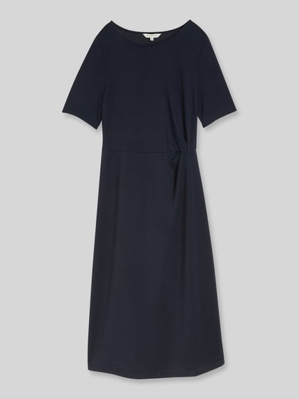 Tom Tailor Regular Fit Midi-Kleid mit Knoten-Detail Dunkelblau 2