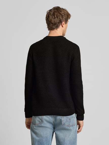 JACK & JONES Strickpullover mit gerippten Abschlüssen Modell 'PAUL' Black 5