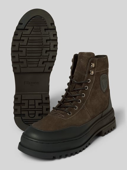 Blauer USA Boots van leer, model 'IUKA03' Donkerbruin - 4
