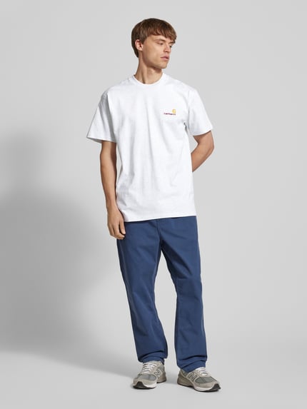 Carhartt Work In Progress T-shirt met labelstitching Lichtgrijs gemêleerd - 1