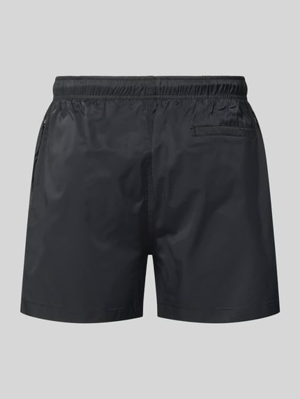 Produktfoto, Badehose mit elastischem Bund und Tunnelzug von MCNEAL in Schwarz, aus Baumwoll-Mix, Regular-Fit, strukturierte Oberfläche