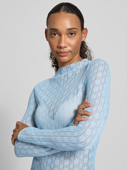 OH APRIL Shirt met lange mouwen met ronde hals model 'Zahara' Lichtblauw - 3