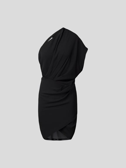 Iro Knie-lange jurk in one-shoulder look Zwart - 2