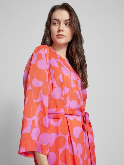 Lanius Midikleid mit Bindegürtel Pink 3