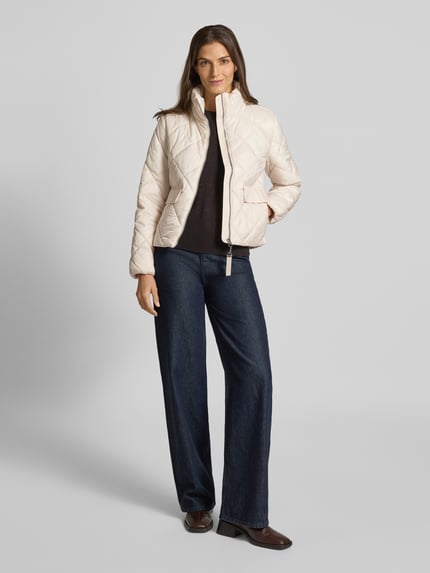 s.Oliver RED LABEL Regular fit gewatteerd jack met opstaande kraag Beige - 1