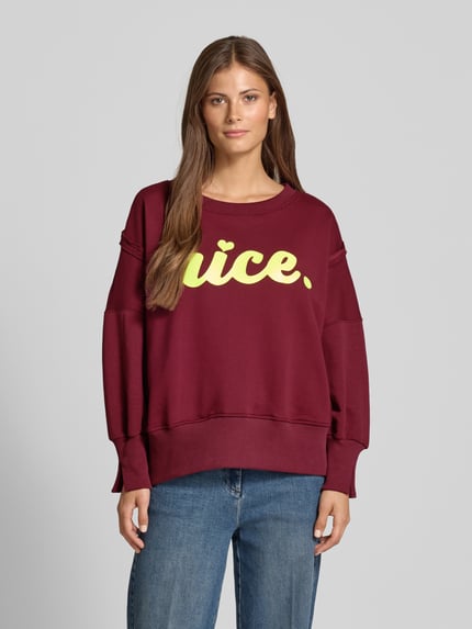 miss goodlife Relaxed fit sweatshirt met statementprint en ronde hals Bordeaux - 4
