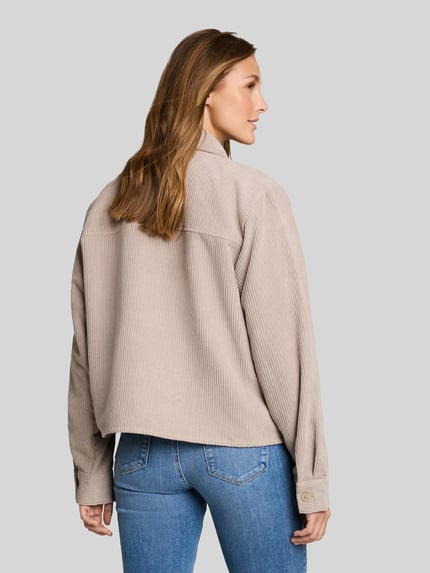 Tom Tailor Denim Cropped Cordhemd mit Strukturoptik Beige 5