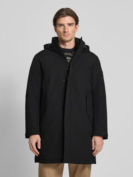 Tommy Hilfiger Regular fit functionele lange jas met capuchon Zwart - 4