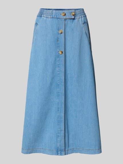 MOS MOSH Jeansrok met strookzakken, model 'Marti' Blauw - 2