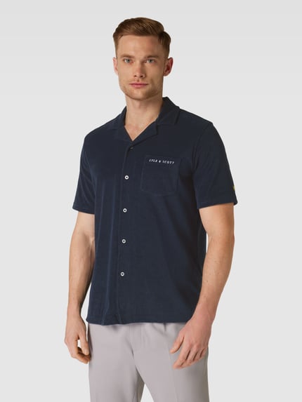 Lyle & Scott Regular Fit Freizeithemd mit Brusttasche Dunkelblau 4