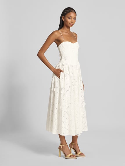 Bardot Brautkleid mit Spaghettiträger Modell 'ESTIE' Offwhite 1