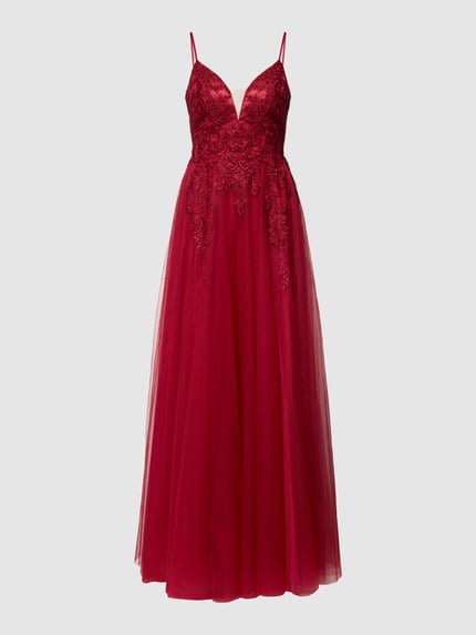 LUXUAR FASHION Abendkleid mit Ziersteinbesatz Bordeaux 2