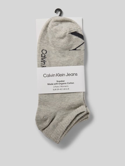 Calvin Klein Jeans Socken mit Label-Print im 2er-Pack Mittelgrau Melange 3