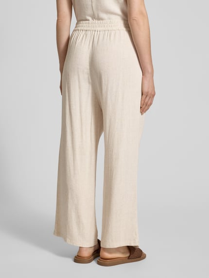 Jake*s Casual Wide fit stoffen broek met elastische band Beige - 5