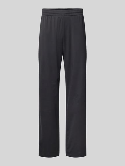 Produktfoto, Sweatpants mit elastischem Bund von Emporio Armani für Herren aus Lyocell-Mix mit Viskose-Anteil, Relaxed-Fit, Eingrifftaschen, Innenbeinlänge bei Größe M: 81 cm, dunkler Farbton, glatte Textur, gerade Beinform.