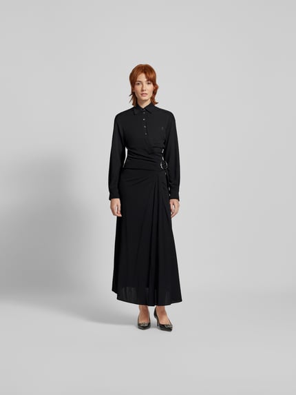 Rabanne Maxi-jurk met platte kraag Zwart - 4