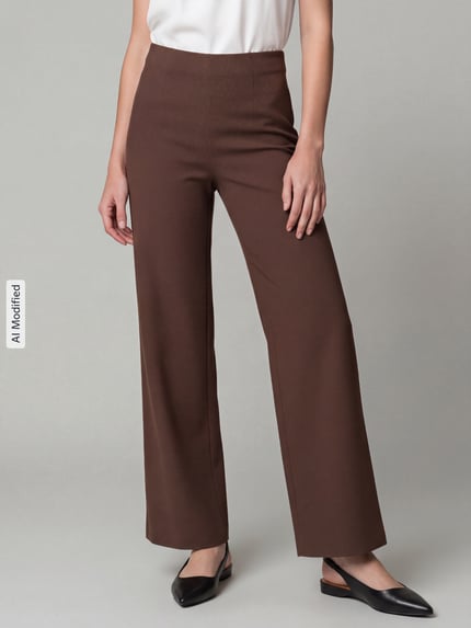 SEDUCTIVE Regular Fit Weite Hose aus Viskose-Mix Modell 'KIMBERLEY' Schoko 4