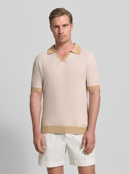 HUGO Regular Fit Poloshirt aus Baumwoll-Leinen-Mix Modell 'SEEROY' Sand 4