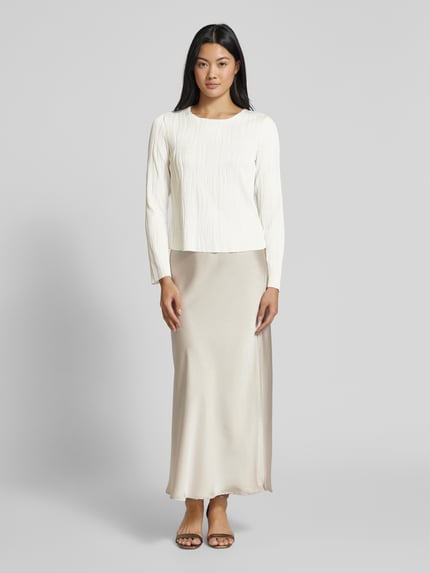 Christian Berg Woman Selection Shirt met lange mouwen en structuurmotief Ecru - 1