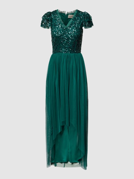 Lace & Beads Abendkleid mit Paillettenbesatz Gruen 2