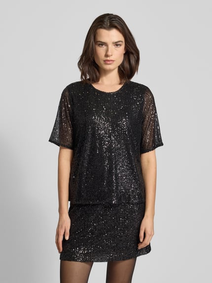 mbyM Blusenshirt mit Paillettenbesatz Modell 'Emrilla' Black 4