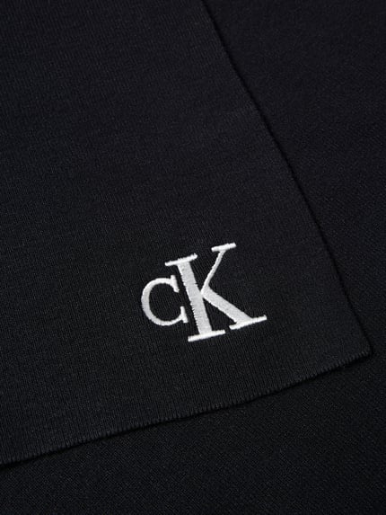 CK Calvin Klein Schal aus Viskose-Mix mit Logo-Stitching BLACK 2
