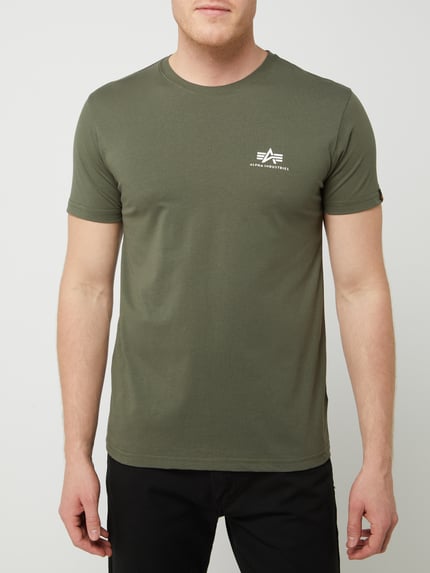 Alpha Industries T-Shirt mit Logo-Print Modell 'Basic T' Oliv 4