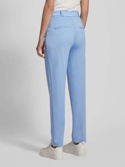 Oui Spodnie materiałowe o kroju tapered fit z kantami Jasnoniebieski 5