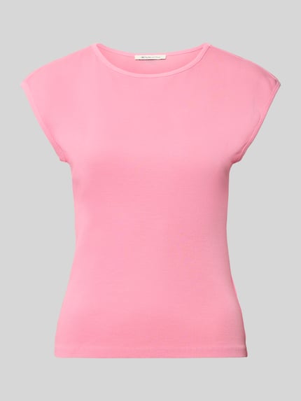 Produktfoto, Regular Fit T-shirt uit katoenmix van Tom Tailor Denim, look: effen kleuren, ronde hals, korte mouw, dames