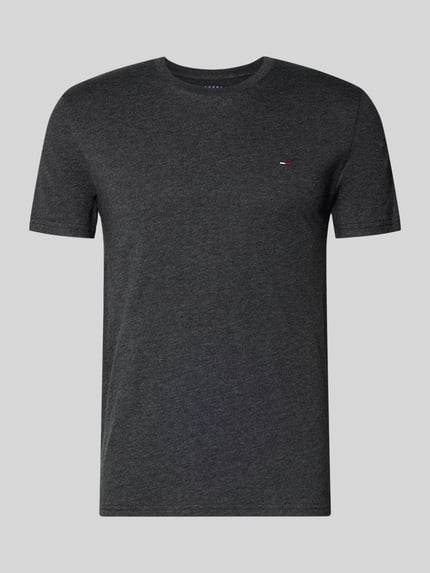 Produktfoto, donkergrijs Slim Fit T-shirt uit katoenmix Model 'JASPE HERITAGE' van Tommy Jeans in melangelook met logostitching
