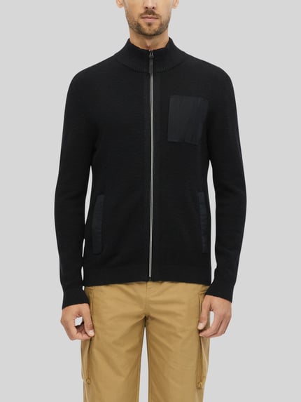 s.Oliver RED LABEL Strickjacke mit kontrastierenden Taschen-Einsätzen Black 3